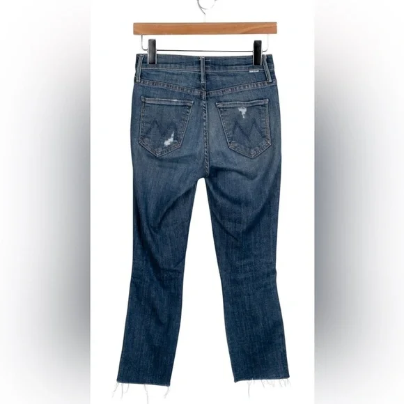 Mother jeans straight leg size 24 blue the vamp fray crazy like a